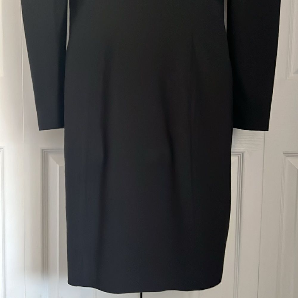 Vintage Rare Wayne Clark Black Wool Double‎ Breasted Coat Dress Size 10 - Picture 10 of 13